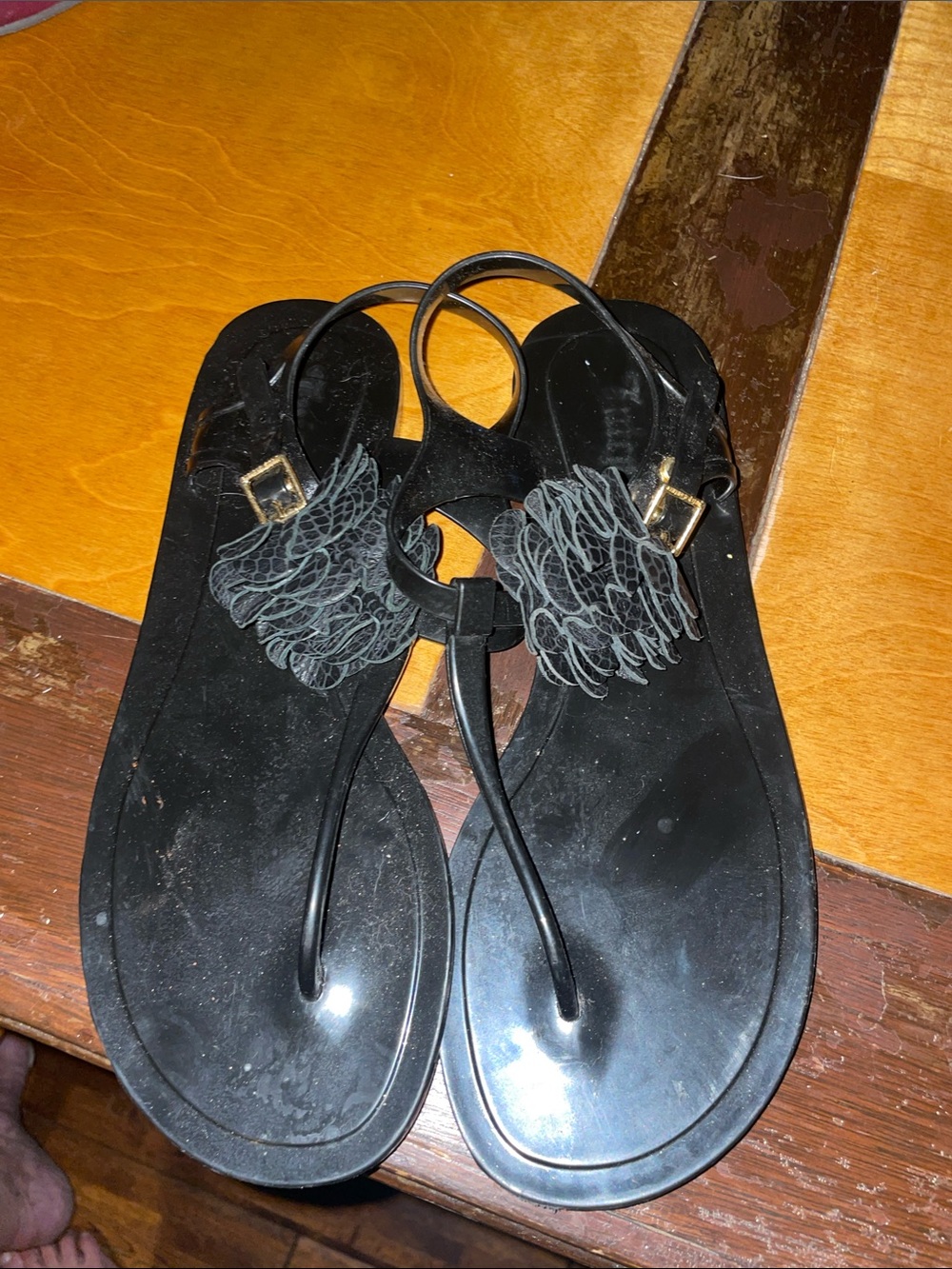 JUICY COUTURE Black “Jelly”Women's Slingback Sandals, Size 9